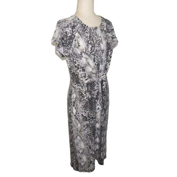 C Wonder Christian Siriano Snake Print Tie Front Midi Dress Size Medium - Picture 6 of 11